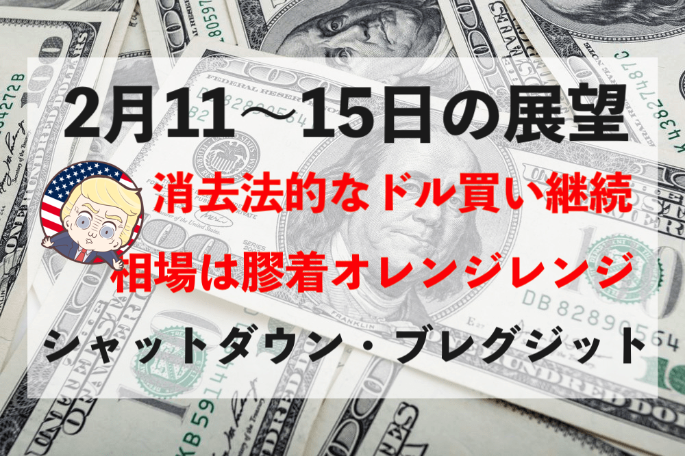 【ドル円】シャットダウン回避?消去法的なドル買いは続く可能性…【2月11〜15日】