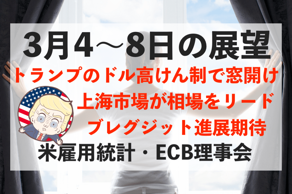 【窓開け】ドル安を希望するトランプ!今週の相場見通し&トレード戦略まとめ【3月4〜8日】