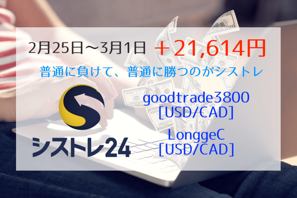 【シストレ24】2月25日〜3月1日は+21,614円の大勝利!相場観とか考えるのが苦手な人に【今年は+18%】