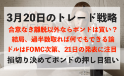 合意なき離脱以外のシナリオならポンド買い？FOMCでドルが売られるかに注目【3月20日のトレード戦略】
