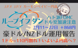 【1ドル＝110円割れ】カーモンベイビー円高！FOMCがハト派で流れが変わった？【3月11〜22日のループイフダン収支は＋868円】