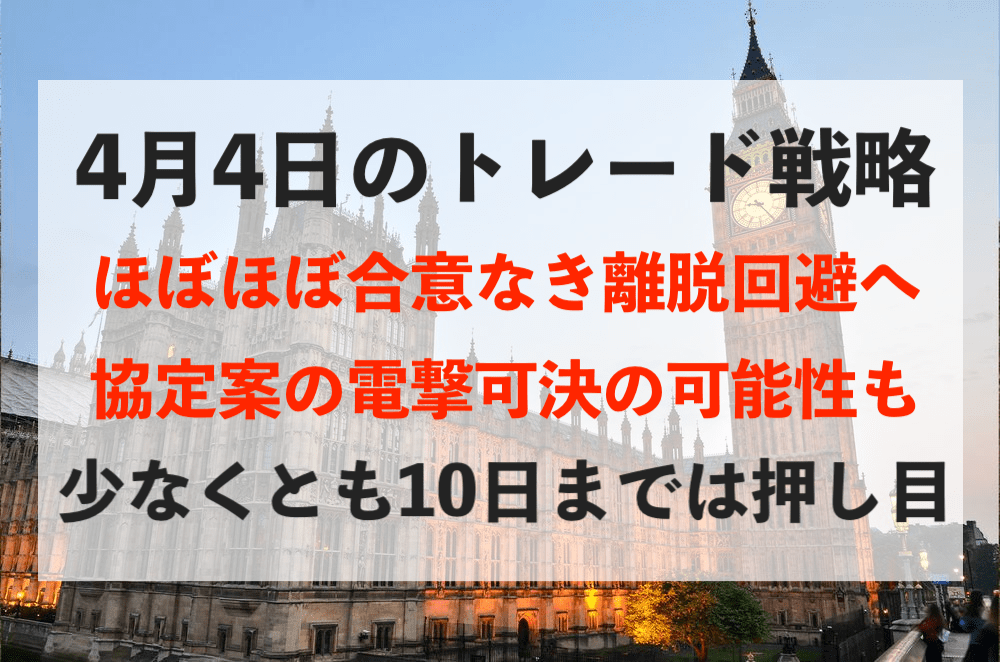 一応、合意なき離脱は回避されたとの見方でポンド高!今後の展望は?【4月4日のトレード戦略】