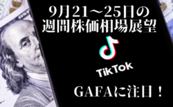 【個別株/株価指数】TikTok合意で米中対立緩和？GAFAが下げ止まらない限り下落基調は継続！【9月21〜25日の週間相場展望】