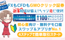 PR/FXはもちろん日本株にCFDもできるGMOクリック証券！初心者安心ブログ限定100万4千円キャッシュバック実施中