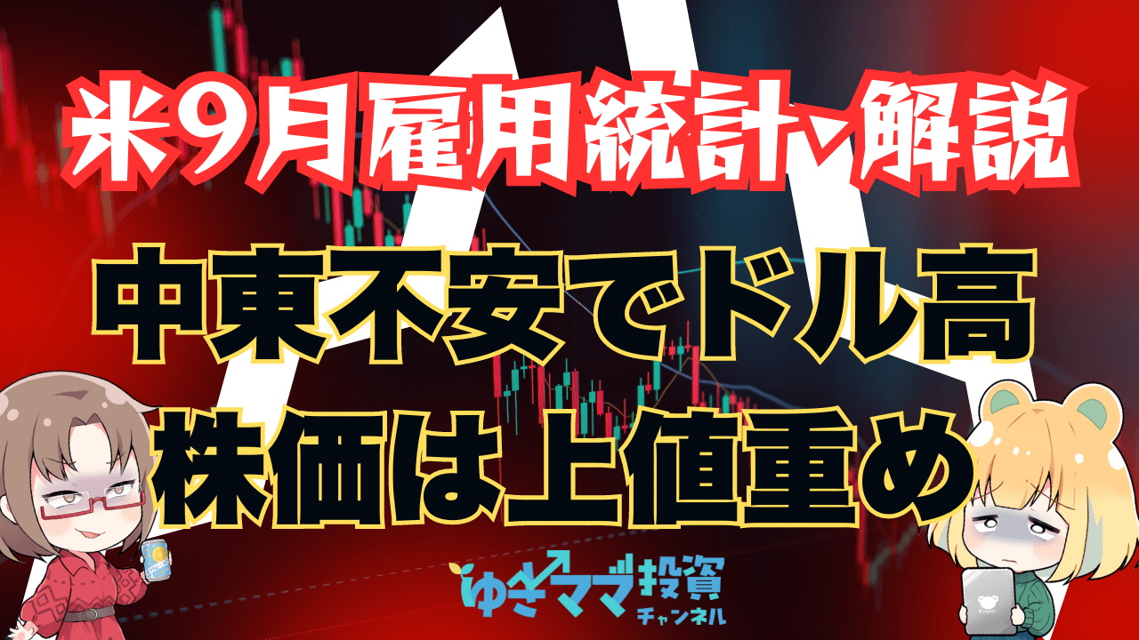 米9月雇用統計の展望・トレード戦略解説！中東不安からドル買い・株安が継続か？