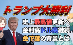 トランプ勝利で金利上昇・ドル高・株高、史上最高値更新へ！焦点は下院、今後の展望解説→11月6日