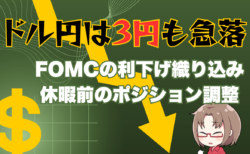 ドル円が2日で3円の急落！FOMC議事録で利下げ意識？極端な相場を心配する必要ナシ→11月27日