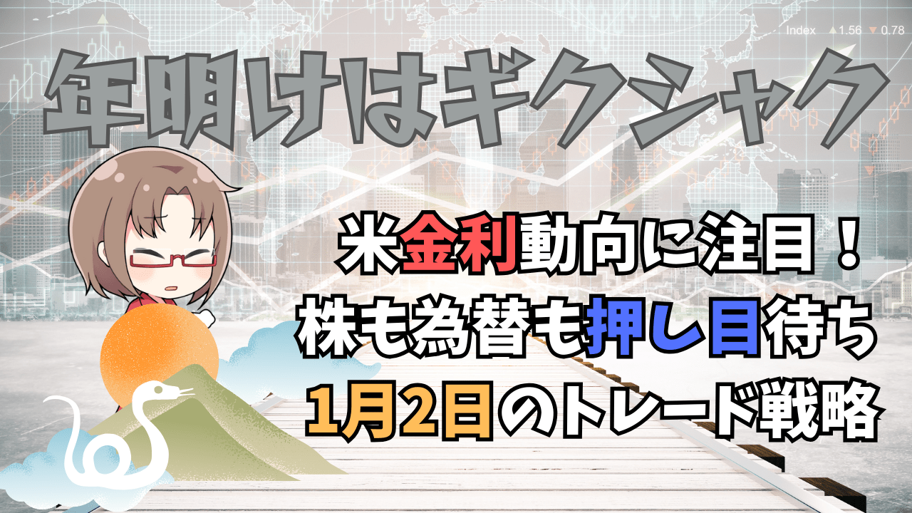 米国株・ドル円は年明けから金利でギクシャク！総崩れなら大型テック株買い増しで→1月2日