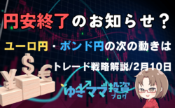 初心者必見！円売りの時代は終わり？ドル円・ユーロ円・ポンド円のトレード戦略→2月10日