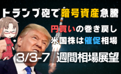 トランプ砲でビットコイン急騰！米国株も催促相場に？為替は巻き戻しの円売り警戒/3月3〜7日の週間相場展望