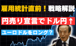 植田日銀総裁の“利上げしない宣言”でドル円急伸─雇用統計はユーロドル戦略で！/5月2日