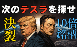 トランプとマスク、完全決裂！テスラ株(TSLA)の今後、ポスト・スペースX爆上げ期待2銘柄を解説
