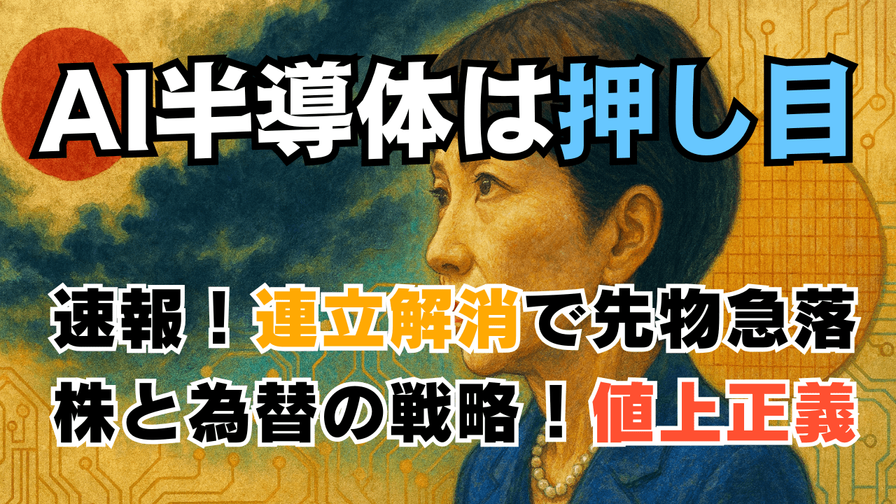 【AI半導体は買い】自公連立解消で市場急変！日経平均先物急落、為替は円高—今後の株・為替の戦略