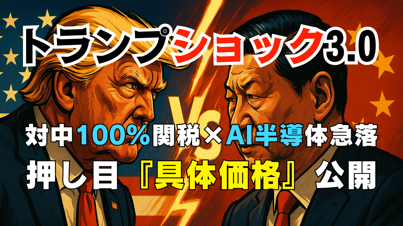 【速報】米株急落と対中100％関税示唆でAI半導体崩れ！トランプショックは『押し目』か？【10/11】