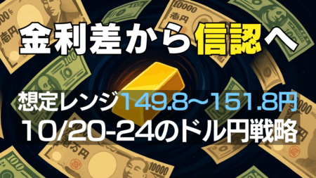 【ドル円150円攻防】金利差相場の終わりと始まる『信頼相場』！ニュースが決める週→10/20〜
