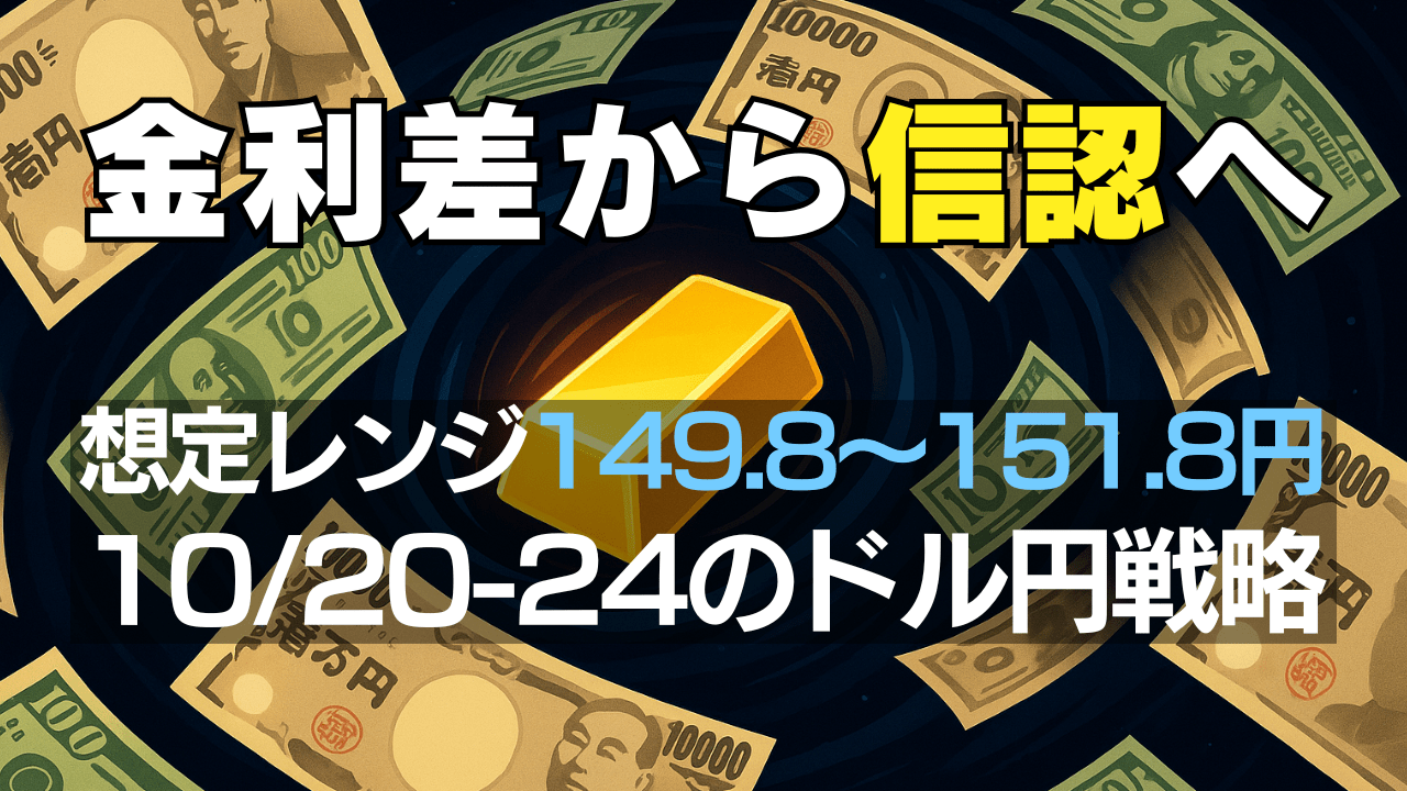 【ドル円150円攻防】金利差相場の終わりと始まる『信頼相場』!ニュースが決める週→10/20〜