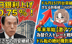 【緊急解説】日銀利上げでも止まらぬ円安！迫る『160円為替介入』を利益に変える年末年始のトレード戦略