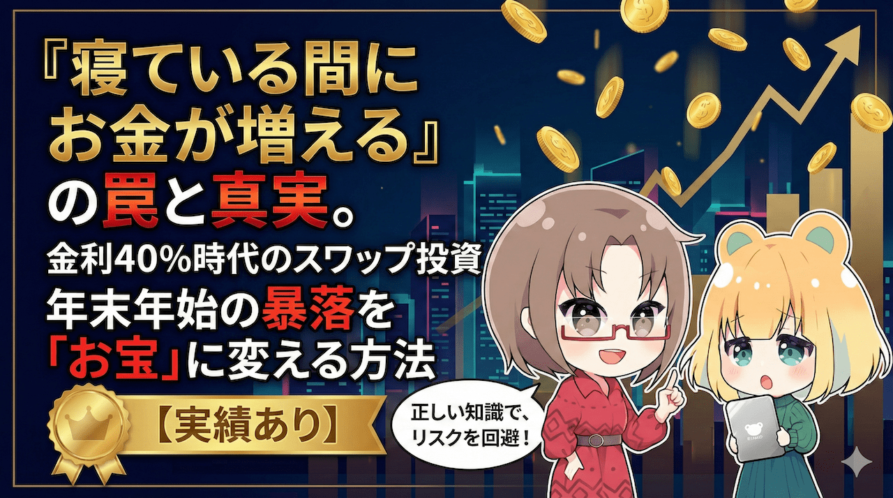 『寝ている間にお金が増える』の罠と真実！金利40％時代のスワップ投資で年末年始の暴落を『お宝』に変える方法【実績あり】