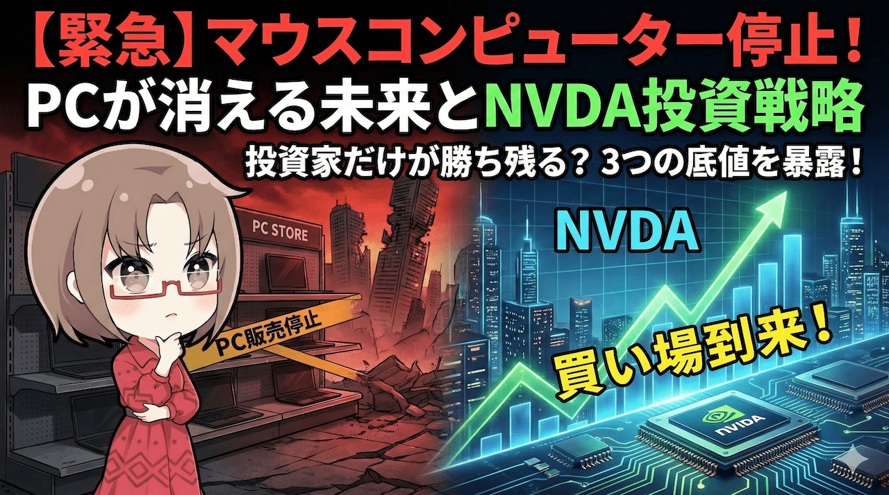 【緊急】マウスコンピューター販売停止は『予兆』だ！PCが買えなくなる日の到来とエヌビディア(NVDA)株の3つの買い場