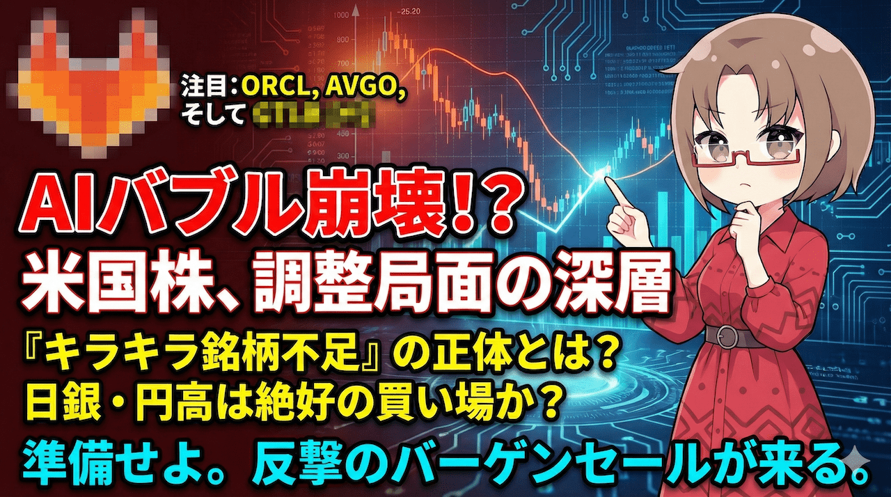『AIバブル崩壊』論の嘘と真実!『キラキラ銘柄不足』の正体を見極め日銀会合の円高・株安で仕込む【最強2銘柄】