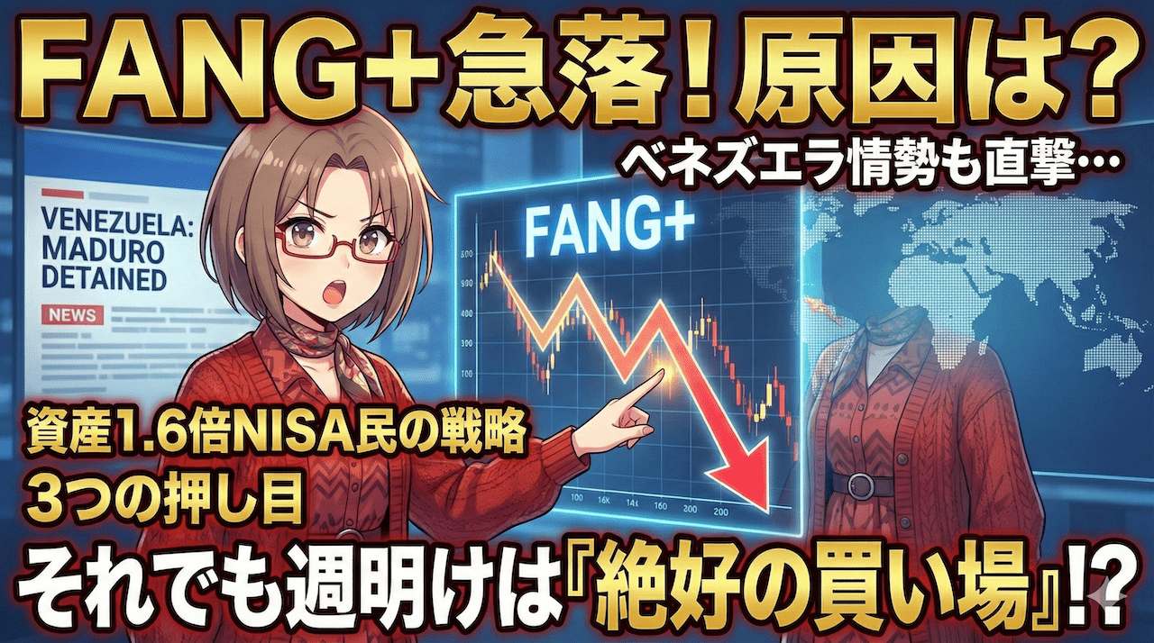 【1億円所得者が倍増】進む「円のトルコリラ化」とFANG+急落の正体！ベネズエラ危機でも週明けに狙う『3つの買い場』/1月5日週の投資戦略