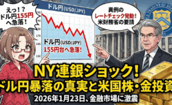 【緊急】NY連銀レートチェックで1ドル＝155円へ急落！金融市場の激変と「今こそ米国株・金」を買うべき理由【2026年2月の投資方針】