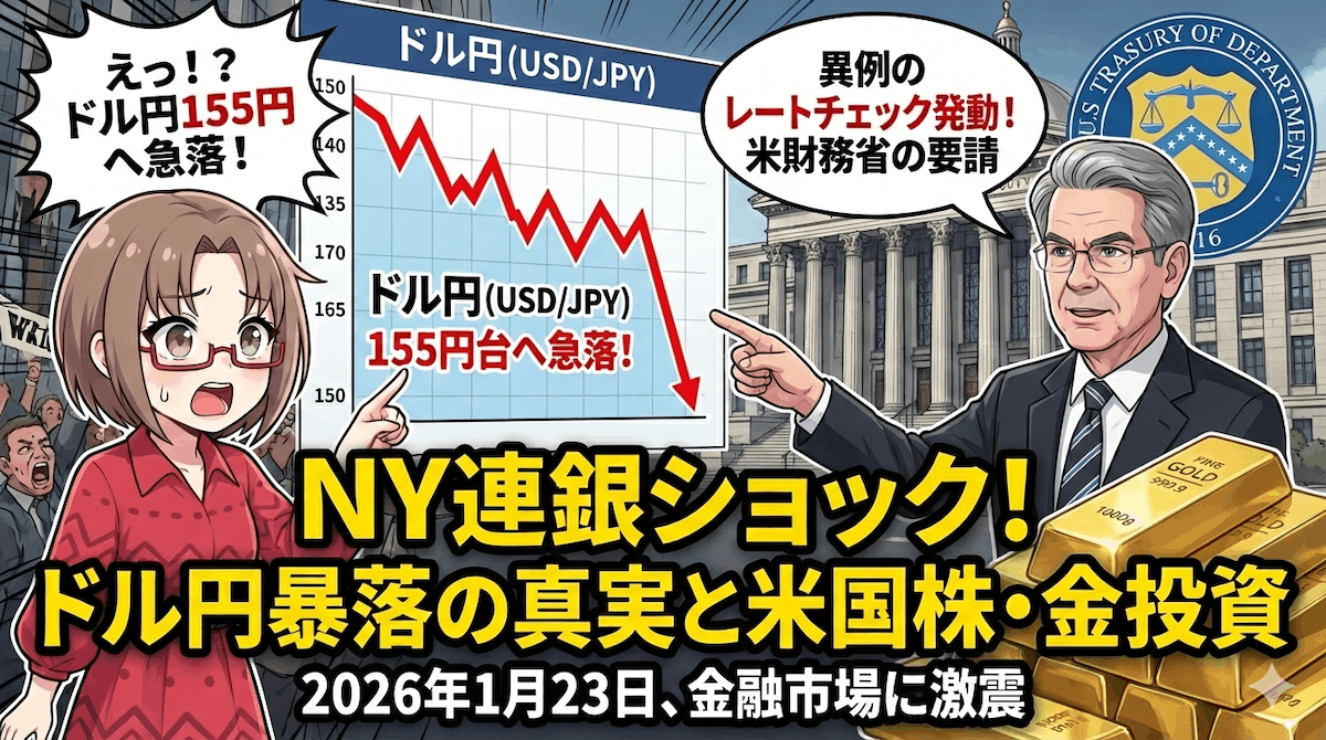 【緊急】NY連銀レートチェックで1ドル=155円へ急落!金融市場の激変と「今こそ米国株・金」を買うべき理由【2026年2月の投資方針】