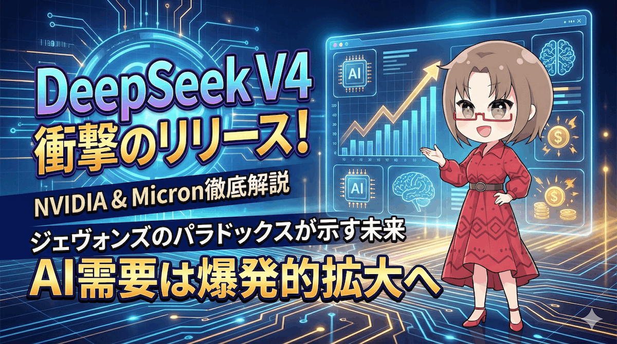 DeepSeek V4の影響は？NVDA300ドル・MU800ドルを正当化する「ジェヴォンズのパラドックス」解説/2月17日
