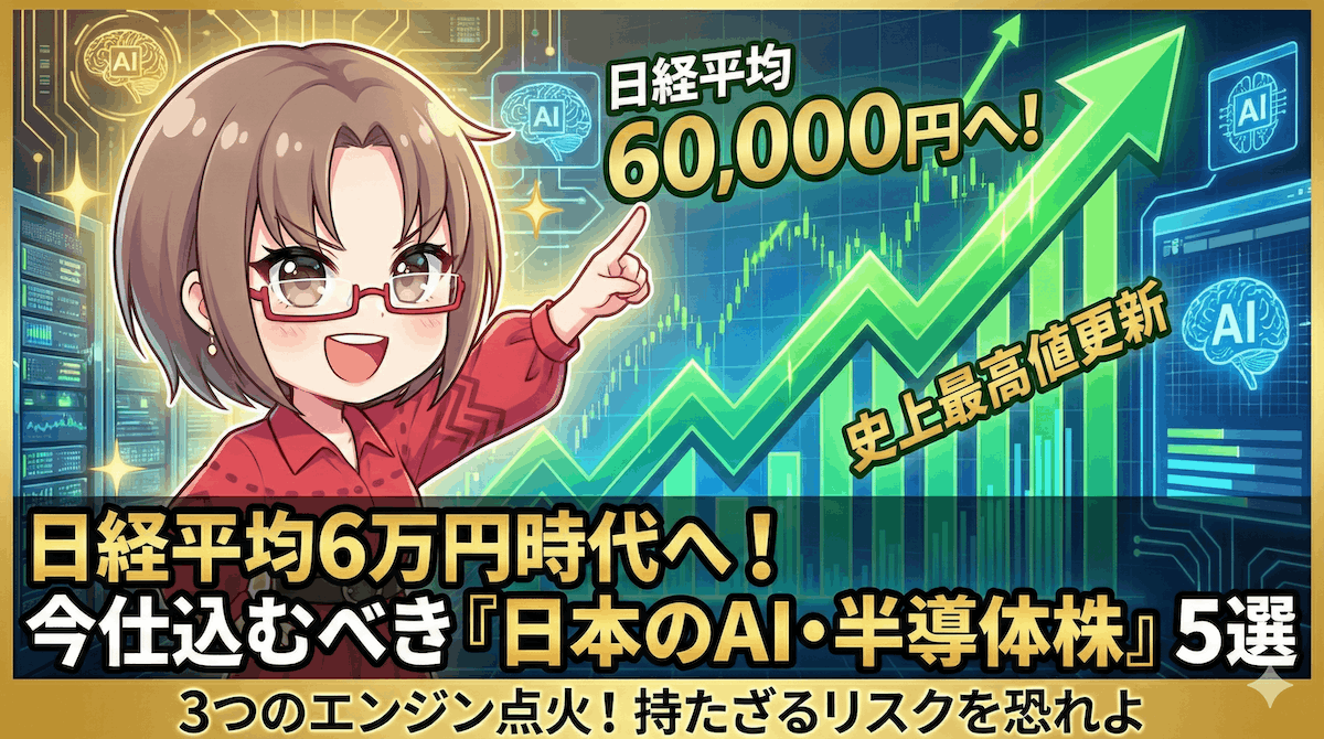 【緊急提言】日経平均5.8万円は通過点！「持たざるリスク」が最大化する前に仕込むべき日本のAI半導体「最強5銘柄」【永久保存版】