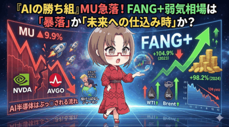 【MU】マイクロン暴落▲9.9％は何のサインか？AI半導体崩れとFANG+急落の本当の意味【3月31日】