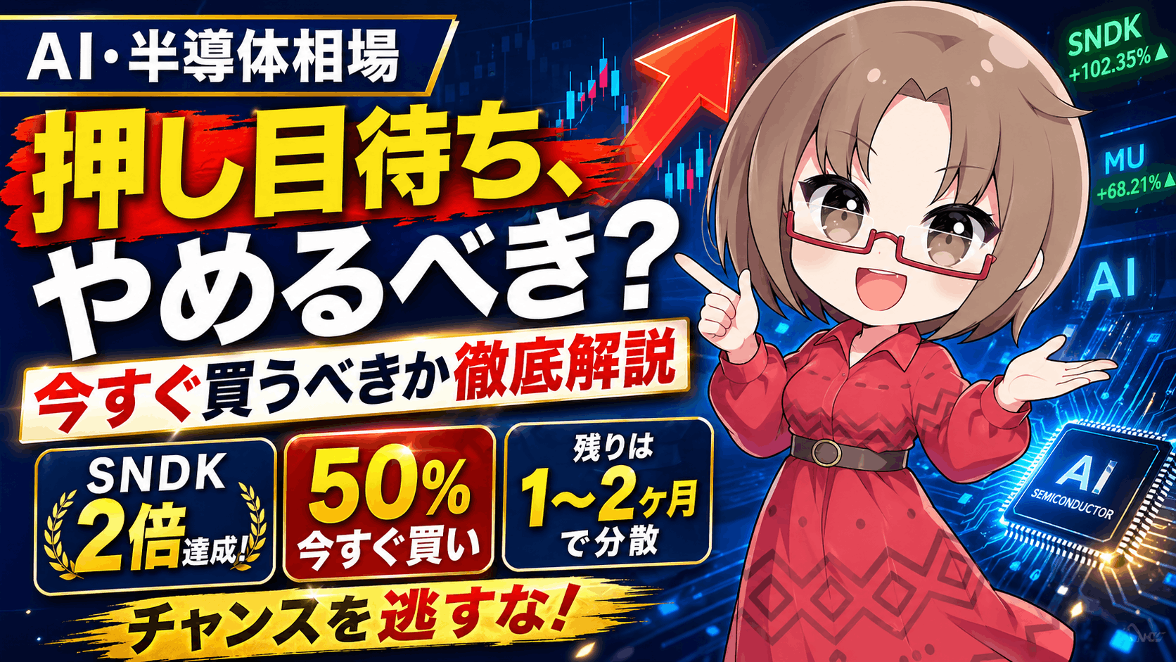 【サンディスク2倍達成】押し目待ちは最大の機会損失？今すぐ買うべき人の「50％即買い戦略」