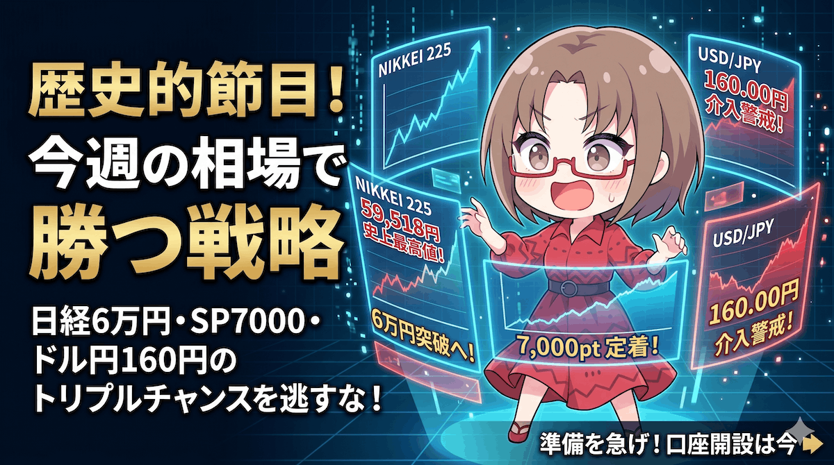 【4月20日〜相場戦略】日経平均6万円・S&P500 7,000・ドル円160円へ！何もしないことが最大のリスク