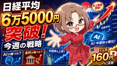 日経平均65,000円突破の異常相場！AI半導体バブルはまだ続く？ドル円160円・米PCEで今週の投資戦略が決まる【5月25日】