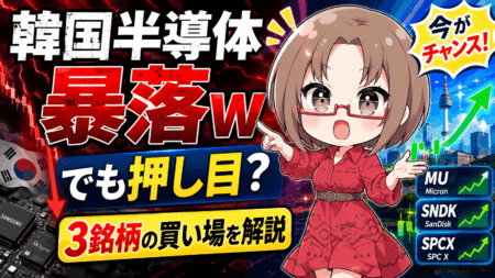 韓国半導体株がまた暴落w SKハイニクス12％急落はAIバブル崩壊か？マイクロン・サンディスク・SpaceXの買い場を解説【6月23日】