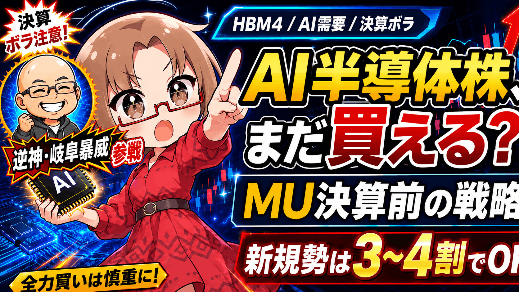 【マイクロン決算目前】AI半導体株、今から買って間に合う？買い遅れた人のための急騰・暴落シナリオ【6月15日】