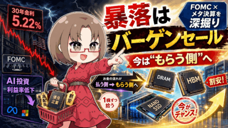 ダウ1153ドル安の真犯人、メタ減益の正体とは？暴落したメモリ株が「バーゲンセール」な理由【7月30日】