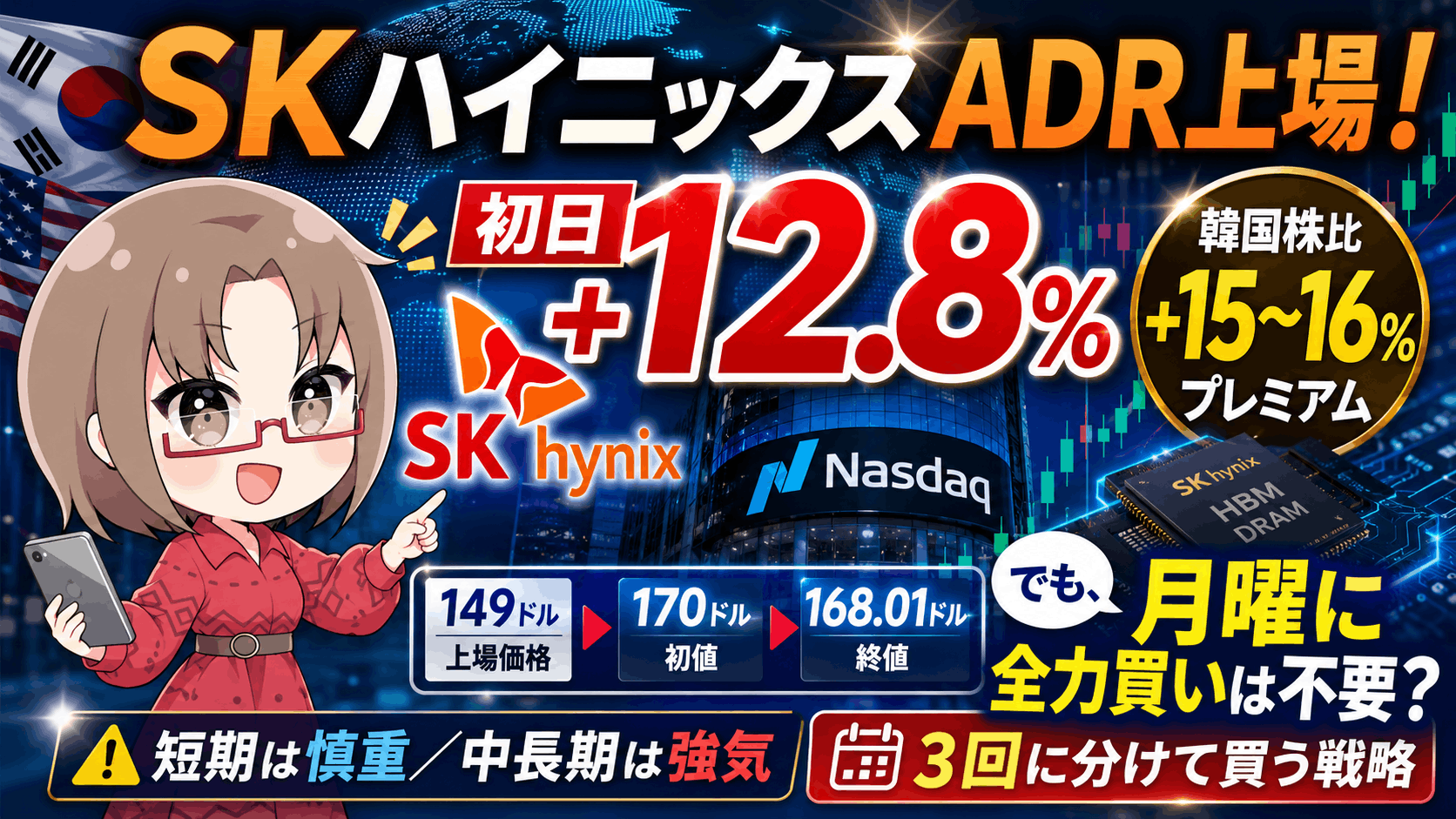 【SKHY】公募149ドル→168ドル！SKハイニックスは今買うべき？16％プレミアムと暴落リスクを徹底解説【7月11日】
