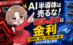 AI半導体は売るな!暴落の正体は「金利」SNDK・MU・SKHYを今も買う理由とAVGO急落の真相