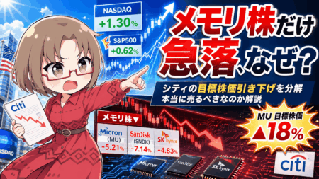 【マイクロン急落】シティが目標株価18%引き下げ→メモリ株に売り圧力！でもレポートの中身は「業績悪化」ではなかった