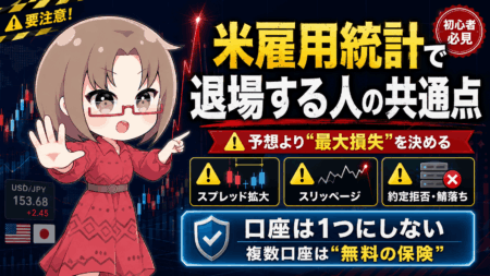 【米雇用統計の罠】予想が当たっても退場する!16年生き残った私が「FX口座は3つ持て」と断言する理由